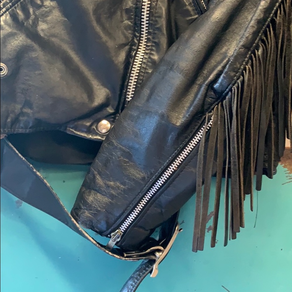 Brooks Leather Belted Jacket - image 3